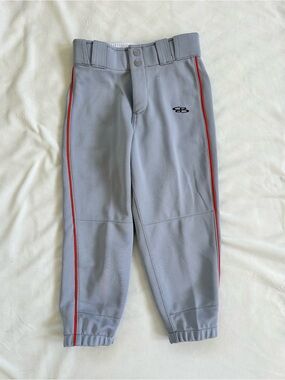 Boombah Kids Grey Softball Pants with Orange Stripe